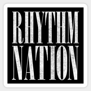 Rhythm Nation /  80s Aesthetic Typography Design Sticker